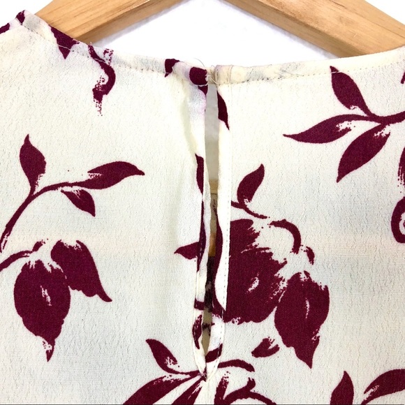 GANNI Pleated Crepe Ivory Floral Viscose Dress - Picture 11 of 14